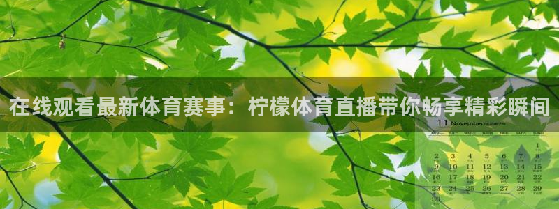 在线观看最新体育赛事：柠檬体育直播带你畅享精彩瞬间